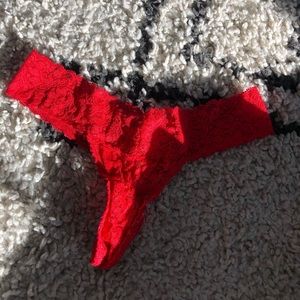 red lace thong tight fit but stretches super cute